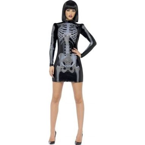 Déguisement Squelette Noire Sexy Femme Halloween, Taille Medium