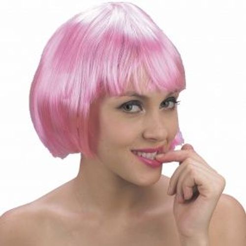 Perruque Courte Rose Femme,