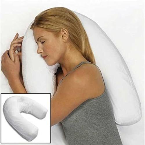 Honfitat U Forme Pp Coton Blanc Oreiller Côté Dormeur Appui-Tête Voyage Anti Goodnice