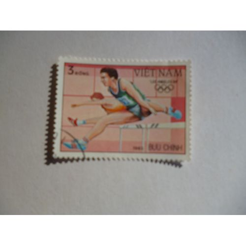 Timbre "Vietnam:Jeux Olympiques De Los Angeles 1984 :Passage De Haies".