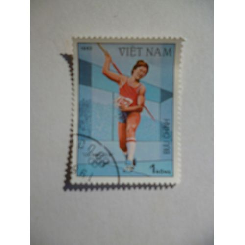 Timbre "Vietnam:Jeux Olympiques De Los Angeles 1984 : Javelot".