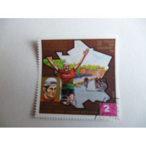 Timbre "Guinée Équatoriale :59ème Tour De France 1972: Castres-La Grande Motte".