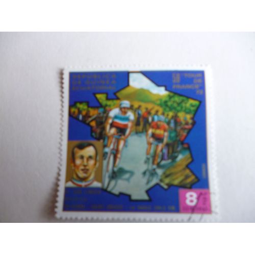 Timbre "Guinée Équatoriale :59ème Tour De France 1972: St Brieuc- La Baule".