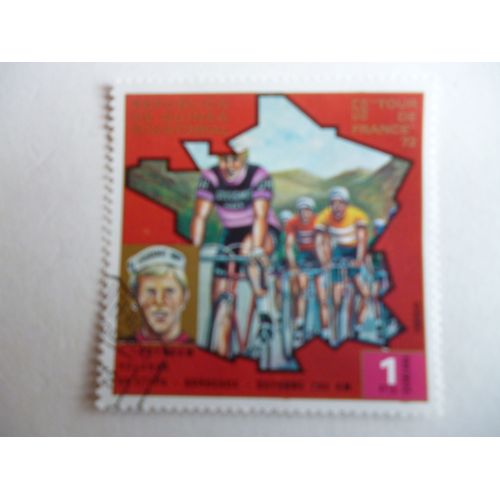 Timbre "Guinée Équatoriale :59ème Tour De France 1972: Bordeaux-Bayonne".