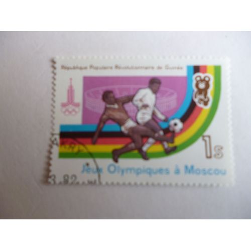 Timbre "Guinée:Jeux Olympiques Moscou : Football".