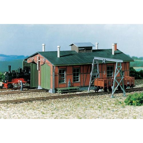 Dépôt Pour 2 Locomotives H0 Avec Grue Sur Portique-Auhagen