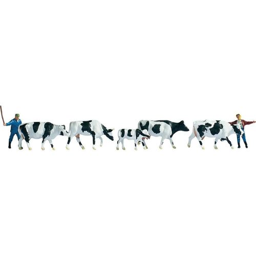 7 Figurines Berger Avec Vaches H0 Noch 15724-Noch