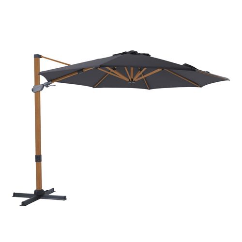 Axi Cyrus Premium Parasol Déporté Marron/Gris - Parasol Déporté Rectangulaire Ø 300cm - Parasol Pied Déporté, Structure Aluminium - Rotation 360 - Parasol Déporté Inclinable - Résistant Aux Uv