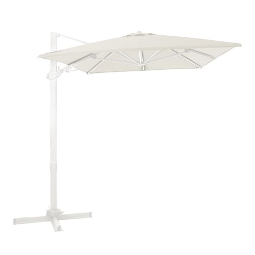 Axi Milad Premium Parasol Déporté Blanc/Beige - Parasol Déporté Rectangulaire 200x300cm - Parasol Pied Déporté, Structure Aluminium - Rotation 360 - Parasol Déporté Inclinable - Résistant Aux Uv