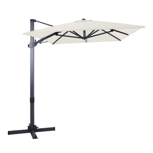 Axi Milad Premium Parasol Déporté Gris/Beige - Parasol Déporté Rectangulaire 200x300cm - Parasol Pied Déporté, Structure Aluminium - Rotation 360 - Parasol Déporté Inclinable - Résistant Aux Uv
