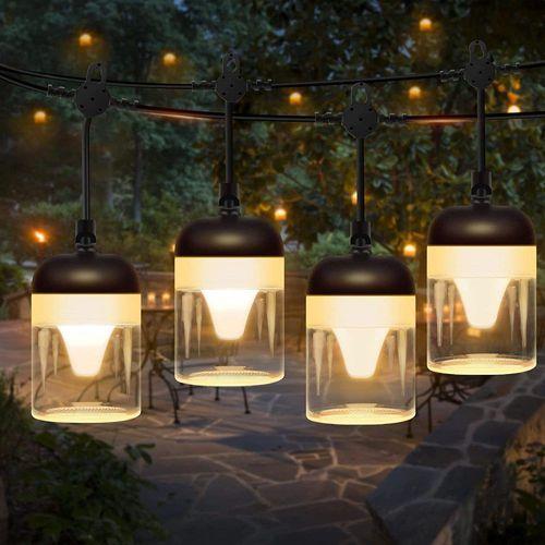 Suwitu Guirlande Lumineuse Led Extérieure 15 M Ampoules Guirlande Lumineuse Extérieure Avec 8