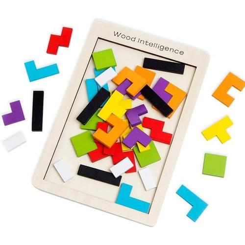 Jouet Puzzle En Bois Tetris À Partir De 3 Ans Pour Garçons Puzzles En Bois Tetris Tangram