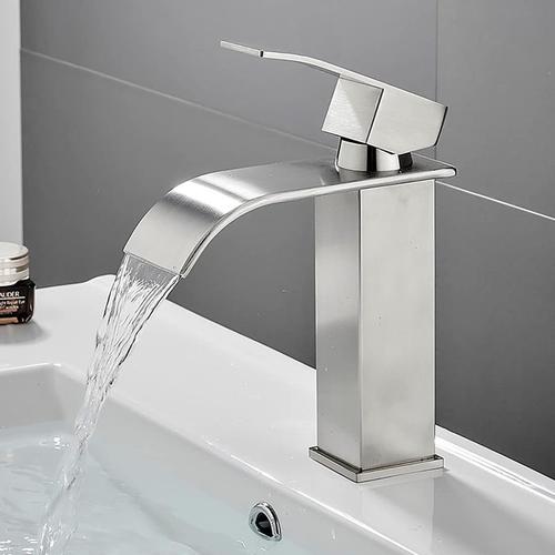 Mitigeur lavabo cascade, baignoire en céramique avec flexible eau chaude et eau froide, robinet