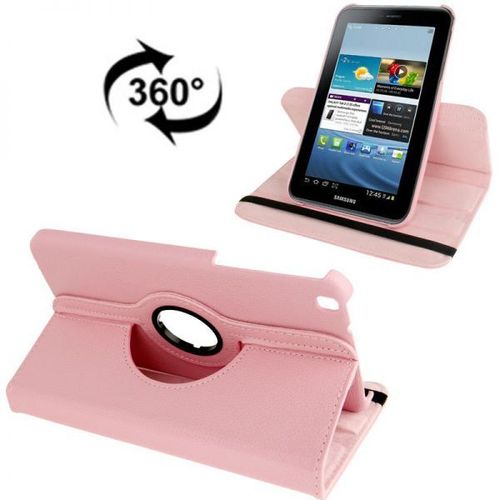 Housse Tablette Samsung Galaxy 3 T-3100 Rose Clair 360° Protection Intégrale 8' Yonis