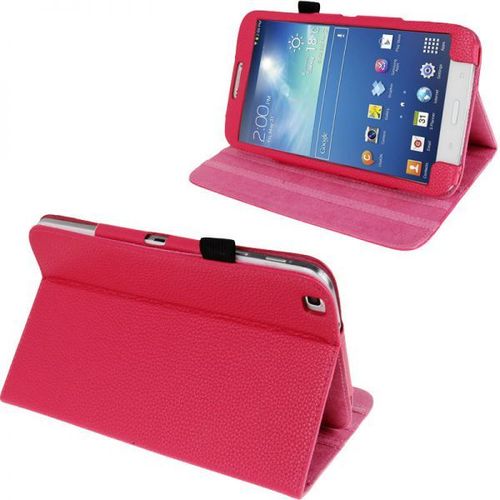 Housse Samsung Galaxy Tab 3 Sm T3100 8' Mode Portrait Paysage Simili Cuir Rose Yonis