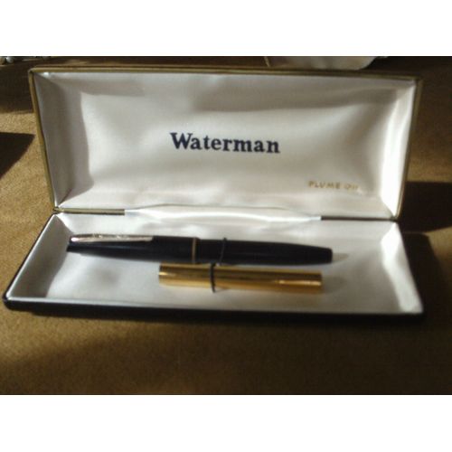 Stylo Encre Waterman Plume Or Avec Boitier Cartouche  Dans Son Présentoir D'origine