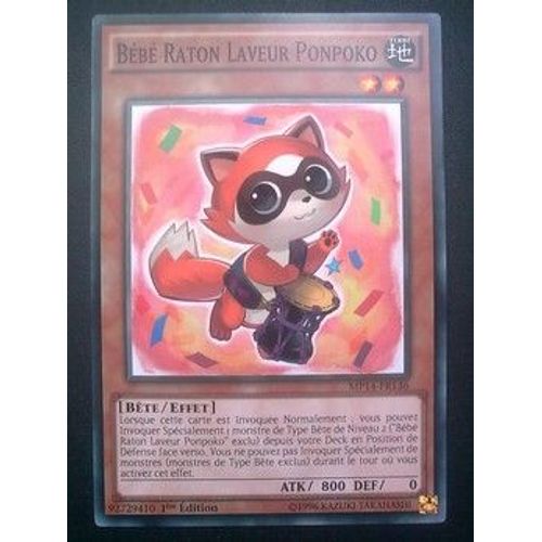 Carte Yu Gi Oh - Bébé Raton Laveur Ponpoko - Mp14-Fr136 - Commune