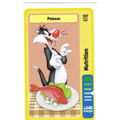 Carte De Jeu Looney Tunes Auchan - Nutrition - Poisson - N° 107