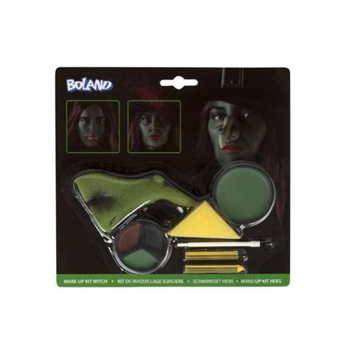 Kit Maquillage Sorciere (Maquillage , Éponge, Pinceau , Nez De Sorciere)