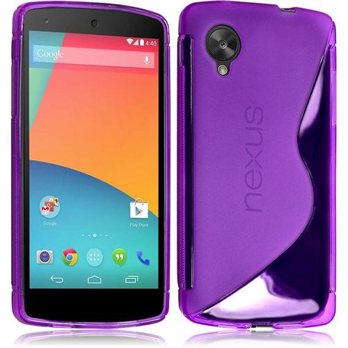 Housse Etui Coque S-Line Couleur Violet Pour Lg Google Nexus 5 + Film De Protection 