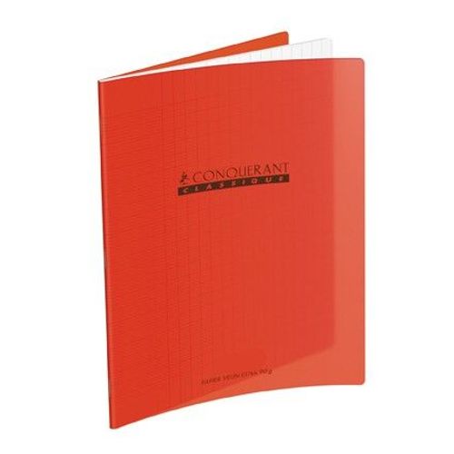 Cahier 17x22 - 60 Pages - Séyès - Polypro Rouge