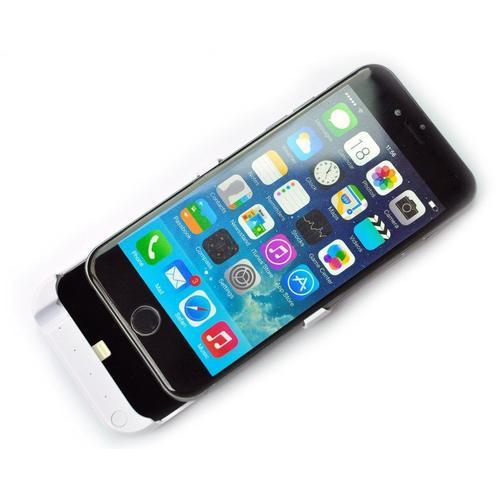 Mondpalast ® Blanc Coque batterie externe Etui housse rechargeable 3000mah  avec support pour Apple iPhone 6 4.7