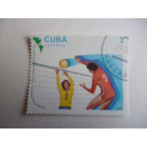 Timbre "Cuba :Jeux Sportifs Panaméricains 1983 : Volley Ball".