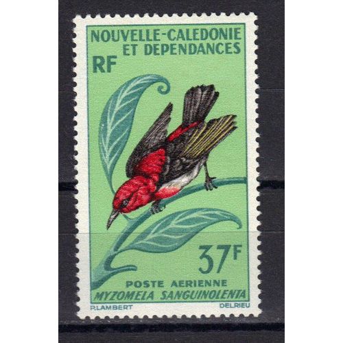 Nouvelle-Caledonie 1966 Poste Aerienne : Oiseau : Myzomela Sanguinolenta - Timbre 37 F. Neuf ** Cote 16 ¿