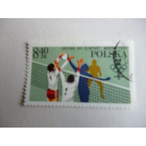 Timbre "Pologne :Jeux Olympiques De Moscou 1980:Volley Ball".