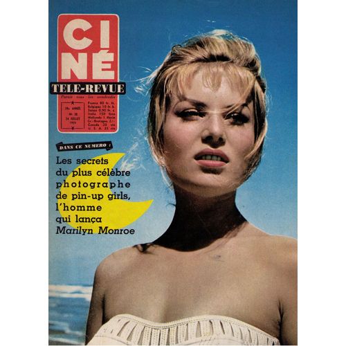 Cine Tele-Revue 1959 N° 30 : Belinda Lee.Marilyn Monroe..Brigitte Bardot.Anouk Aimee Maurice Ronet.Martha Hyer.David Ladd.