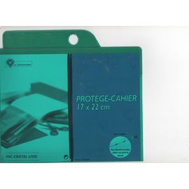 Protège Cahier Transparent Vert  17 X 22