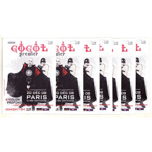 Lot De 7 Flyers Identiques  Gogol Premier 20 Decembre 2008 Elysee Montmartre Pour Fan