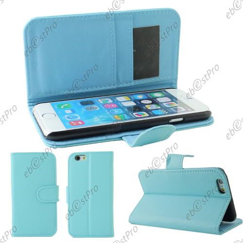 Ebeststar ® Pour Apple Iphone 6 Écran 4.7 - Film + Housse Coque Etui Portefeuille Folio Book Livre Simili Cuir , Couleur Bleu