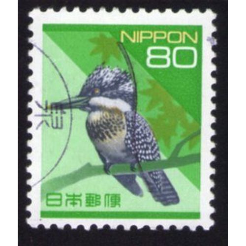 Japon 1994 Oblitéré Rond Used Stamp Bird Crested Kingfisher Oiseau Martin Pêcheur Tacheté