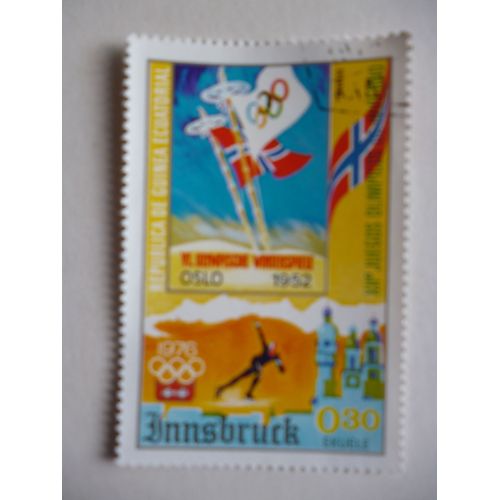 Timbre "Guinée Équatoriale:Jeux Olympiques :Innsbrück 1976 : Oslo 1952".