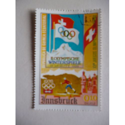 Timbre "Guinée Équatoriale:Jeux Olympiques :Innsbrück 1976 : St Moritz 1928".