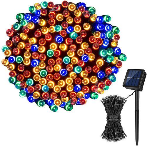 Guirlande Lumineuse Solaire D'extérieur Avec Télécommande, Solaire Quatre Couleurs