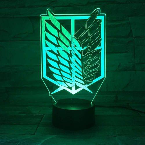 Pièce 7 Couleurs Lampe Anime Attaque Sur Titan Wings Of Freedom 3d Light Touch Led