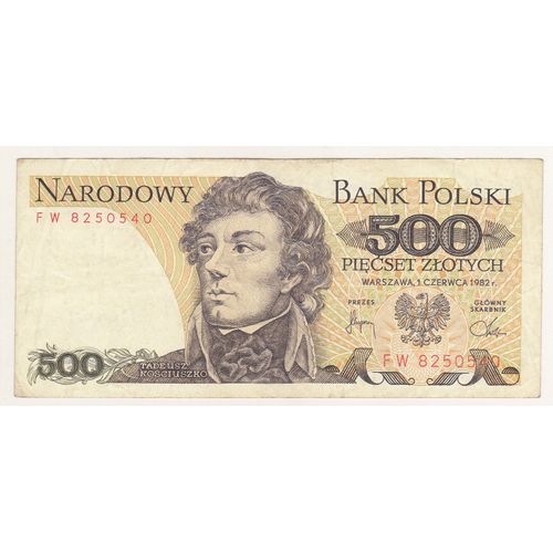 1 Billet 5oo Pieczet Zlotych Narodowy Bank Polski 1982