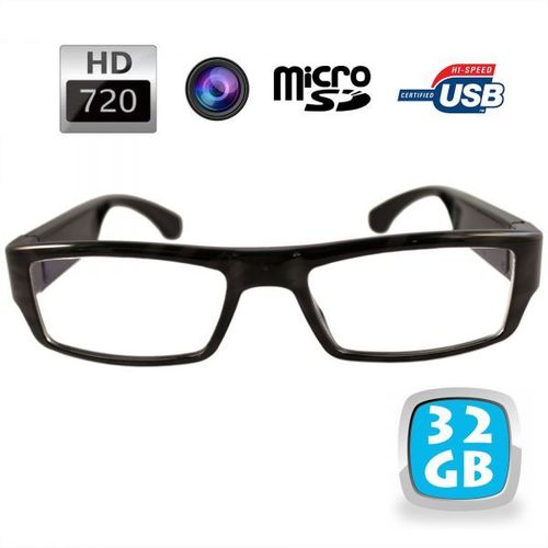 Lunettes De Vue Caméra Espion Hd 720p Appareil Photo Micro Sd 32 Go 