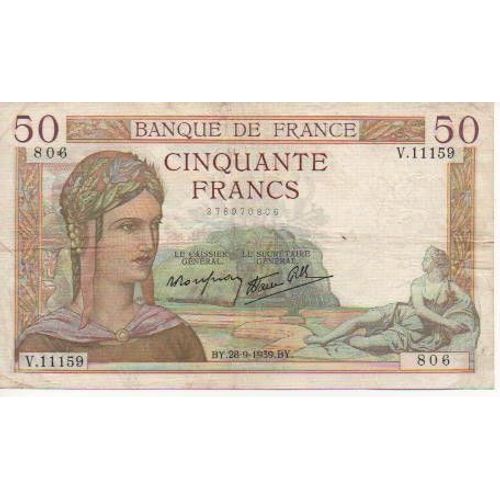 Billet 50 Francs Ceres 1939