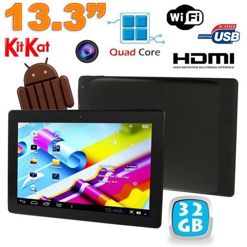 Tablette tactile 13 pouces Android 4.4 KitKat Wi-Fi Bluetooth 32Go