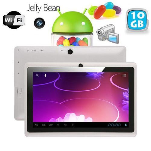 Tablette tactile Android 4.1 Jelly Bean 7 pouces capacitif 10 Go Blanc