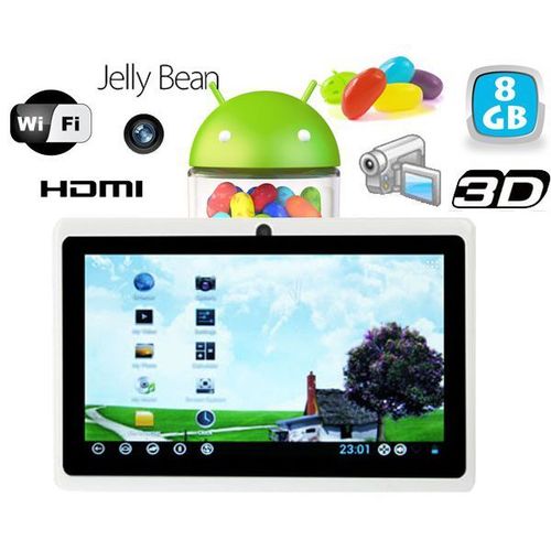 Tablette tactile Android 4.1 Jelly Bean 7 pouces HDMI 8 Go Blanc