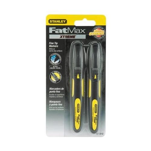 Carte de 2 marqueurs STANLEY noir FATMAX pointe fine - 0-47-312