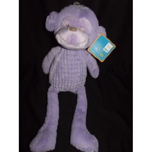 Doudou Violet Peluche Violette Singe Tex Baby Carrefour Mauve Comforter Plush Mixte Bebe Eveil Naissance 46 Cm Environ 