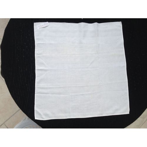 Ancienne Serviette De Table Damassée Muguet Et Feuillage 54.5cm X 54.5cm