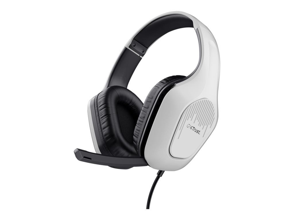 Trust GXT 415W Zirox - Micro-casque - circum-aural - filaire - jack 3,5mm - blanc