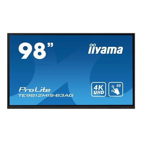 iiyama ProLite TE9812MIS-B3AG - Classe de diagonale 98" (97.5" visualisable) écran LCD rétro-éclairé par LED - signalétique numérique interactive - avec écran tactile (multi-touch) / capacité PC...