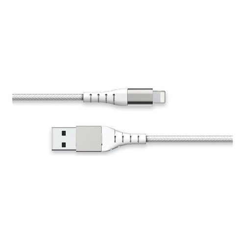 Force Power - Câble USB - USB (M) pour Lightning (M) - 2.4 A - 1.2 m - câble renforcé - blanc